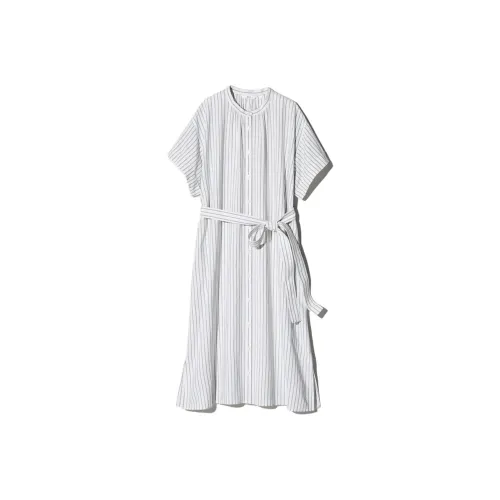 UNIQLO Короткий рукав платье женское цвет сливовый