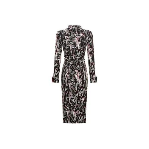 Diane von Furstenberg Сказка Matchstick Женские Длинные Платья с Длинными Рукавами