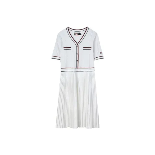 FILA Стандартный белый Женские Платья с коротким рукавом