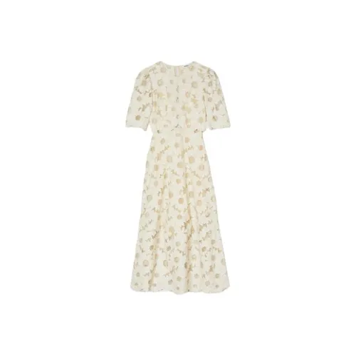 Sandro Короткий рукав Платье Женское Айвори