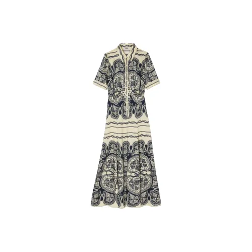 Sandro Короткий рукав Платье Женское Многоцветное