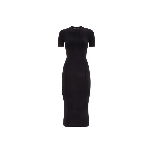 Fendi X Skims Collaboration Черное Женское Короткое Платье с Рукавами