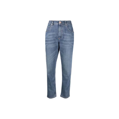 Brunello Cucinelli Промытые синие Женские Джинсы