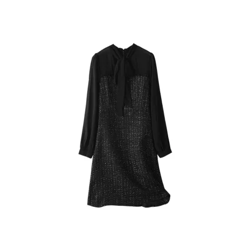 MOPB A Линия Юбка Платье Женское Черное