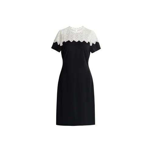 ROEYSHOUSE Короткое платье с короткими рукавами женское черное