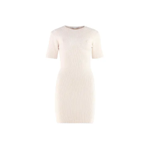 Stella McCartney Короткое платье с короткими рукавами женское светлый умбра