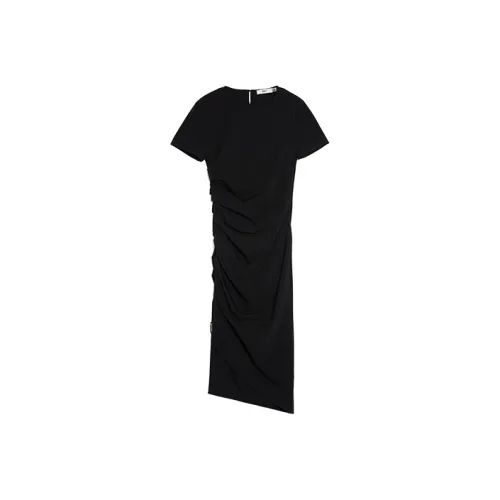 IEW.H Black Женские Короткие Платья с Рукавами