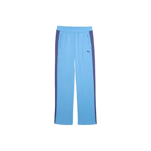 PUMA T7 Повседневные брюки Женские Команда Светло-синий