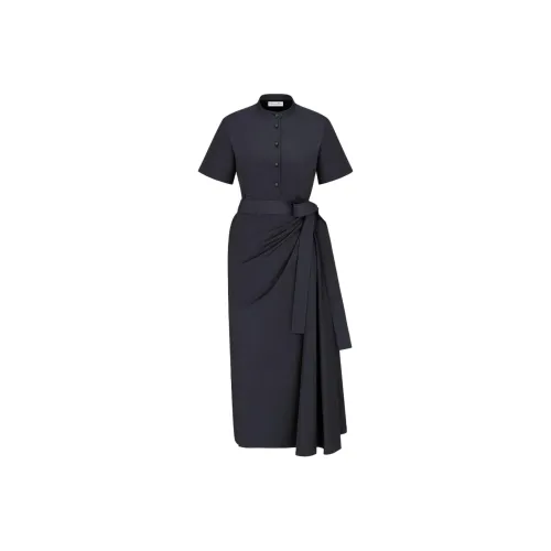 DIOR Короткий рукав Платье Женское Черное