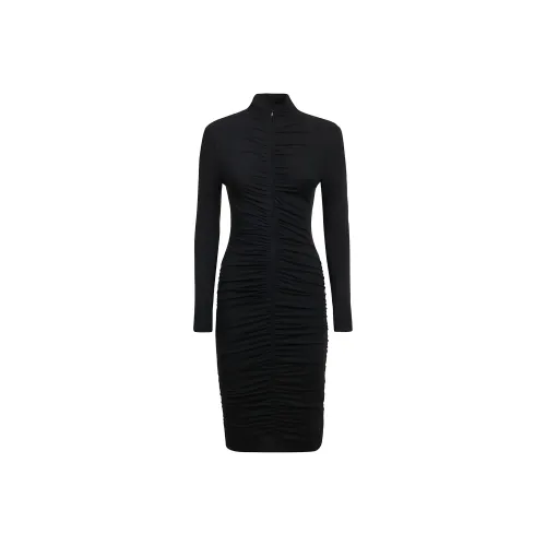 PINKO FW22 Длинное платье с длинным рукавом женское черное