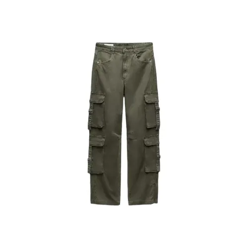 ZARA Хаки Женские Брюки Карго
