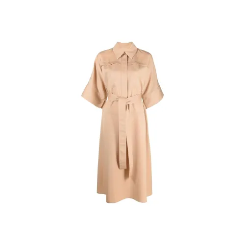 JIL SANDER Песочно-бежевый Женские Платья с Коротким Рукавом