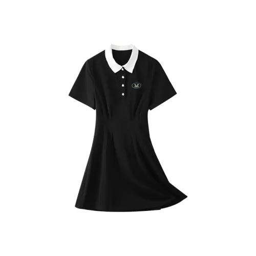 MOPB Black Женские Короткие Платья с Рукавами