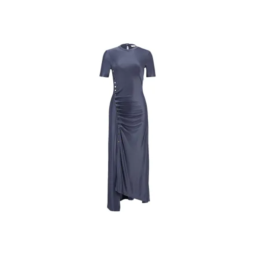 Paco Rabanne FW24 Короткое платье с короткими рукавами женское серое