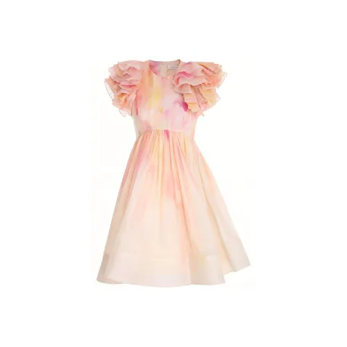 Zimmermann Многоцветные Женские Короткие Платья с Рукавами