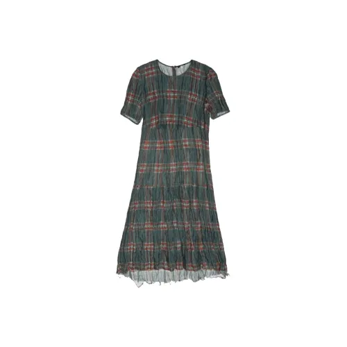 R13 Green Женские Короткие Платья с Рукавами
