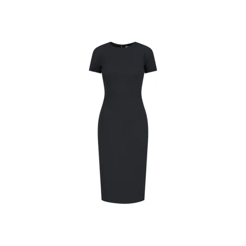 VICTORIA BECKHAM Короткий рукав Платье Женское Черное
