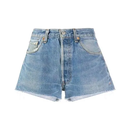 RE/DONE Синие Женские Повседневные Шорты