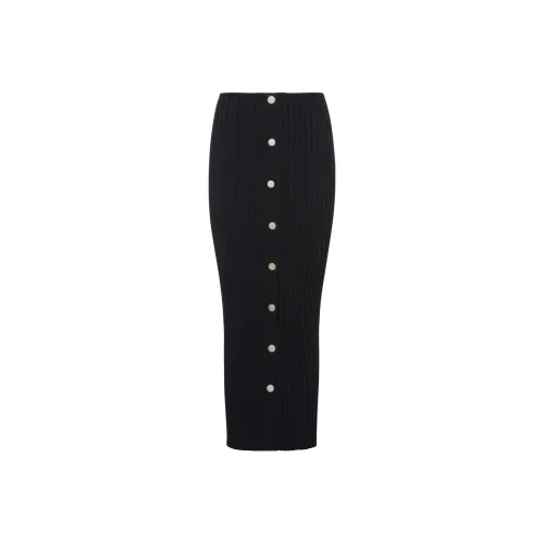 PHILOSOPHY DI LORENZO SERAFINI Черные Женские Вязаные Длинные Юбки