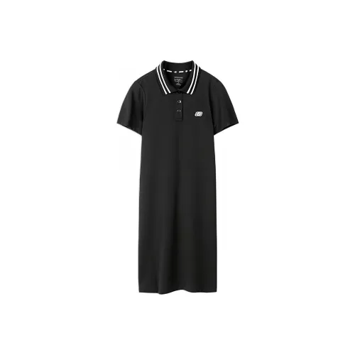 Skechers Короткий рукав Платье Женское Угольно-черное