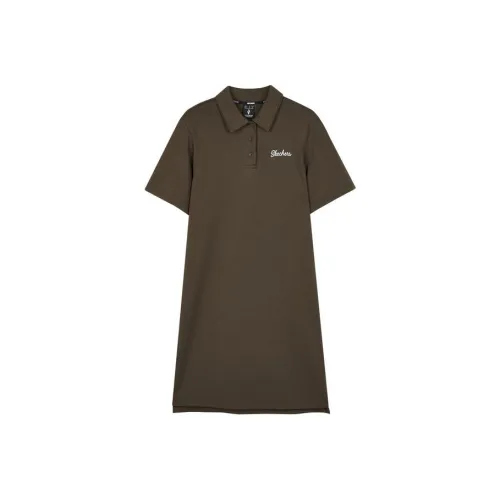 Skechers Hilarious Monster Series Короткий рукав Платье Женское Hot Melt Шоколад