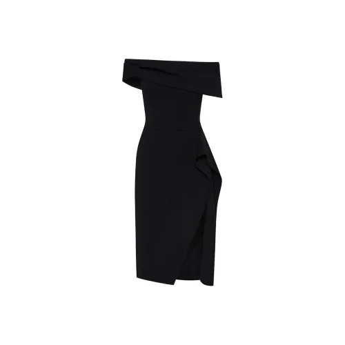 Oscar De La Renta SS24 Короткое платье с короткими рукавами женское черное