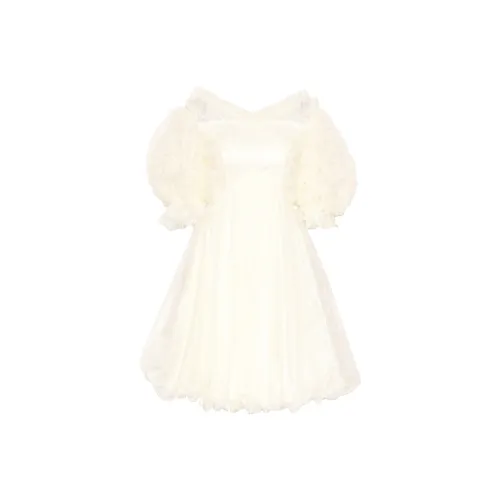 CHICCO MAO Абрикос Женские Короткие Платья с Рукавами