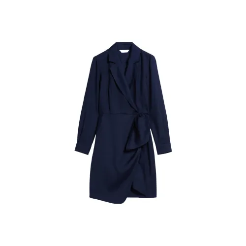 MaxMara Синие Женские Длинные Платья с Рукавами