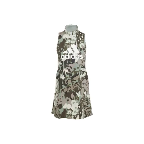 Adidas Серебристо-зеленые Женские Платья без рукавов