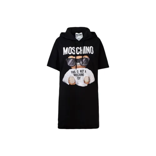 MOSCHINO Черное Женское Короткое Платье с Рукавами