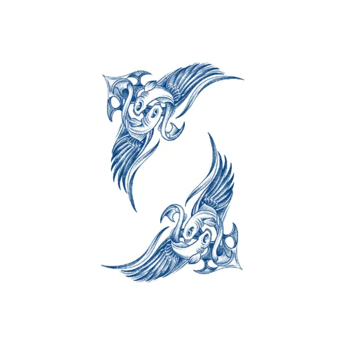 LIEJI Рыбка FLY Enclave Травяной Tattoo Наклейка