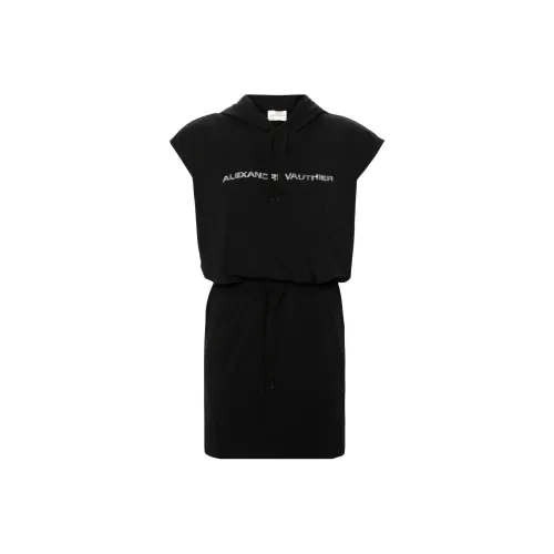 Alexandre Vauthier Черное Женское Короткое Платье с Рукавами