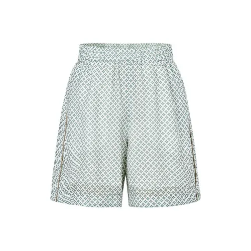 JZ Juzui Повседневные шорты женские светло-зеленый цветочный