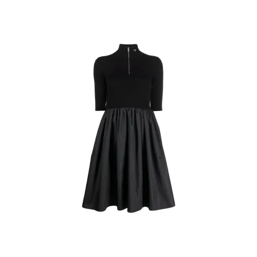 PRADA Черное Женское Длинное Платье с Рукавами