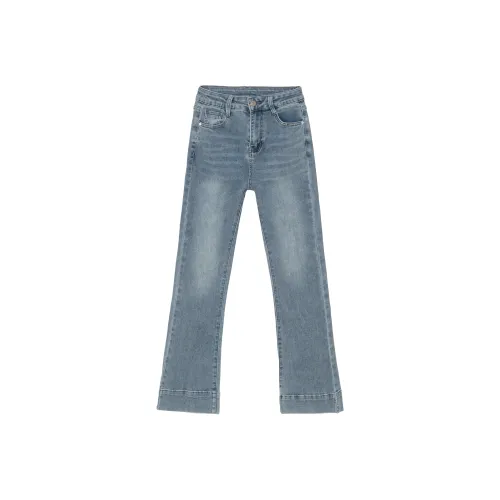 FAWENXIANGZI Джинсы Женские Светло-Синий