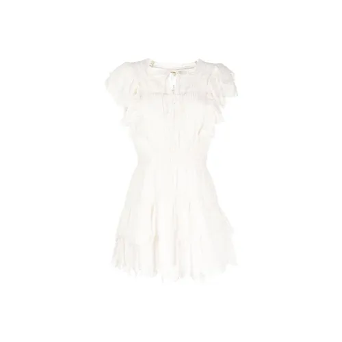 LOVESHACKFANCY Короткий рукав Платье Женское Белое