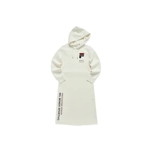 FILA Туманный Лотосовый Белый Женские Длинные Рукава Платья