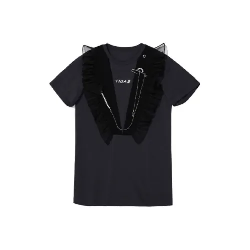 LOFT SHINE Черное Женское Короткое Платье с Рукавами