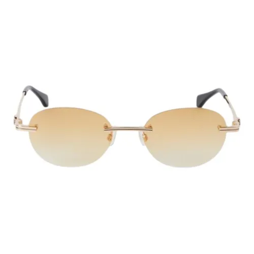 PALM ANGELS Металл OVAL SUNGLASSES Мужской Золотой