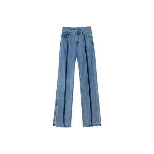 C+IMPRESS Прямой крой Джинсы Женские Винтаж Синий