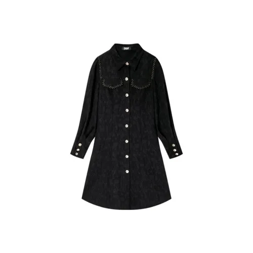 DKNY FW22 Юбка-линия Платье Черное