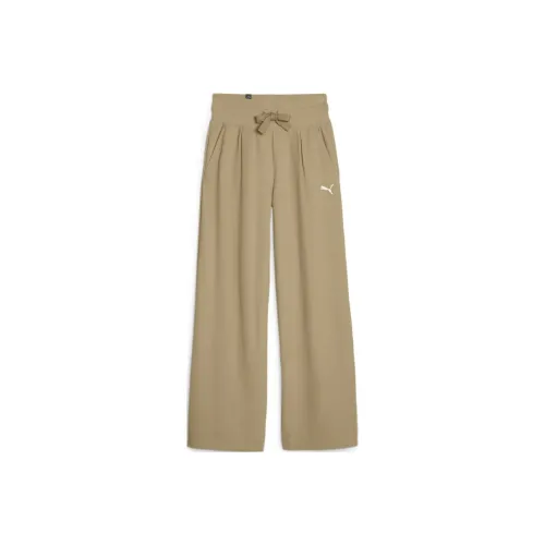 PUMA Her High Waist Straight Брюки Вязаные Тренировочные брюки Женские Кофе