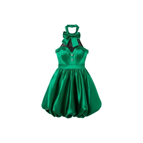 MASION WESTER FW22 Платье с воротником-халтер Зеленый