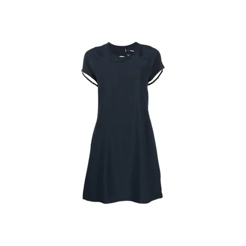 NIKE Темно-синий Женские Платья с Коротким Рукавом