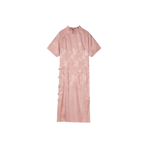 EIDOLON GRAIN Короткий рукав Платье Женское Розовое