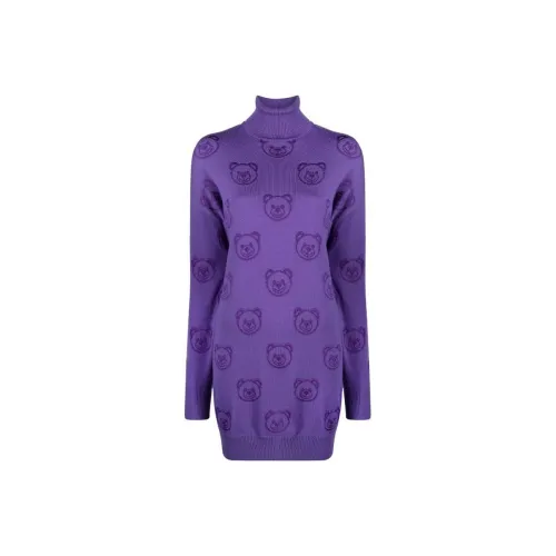 MOSCHINO Фиолетовые Женские Длинные Платья с Рукавами