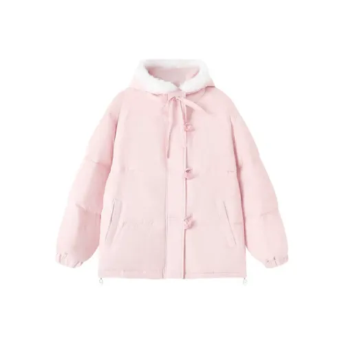 IDLE SOUL Хлопковый пуховик женский розовый