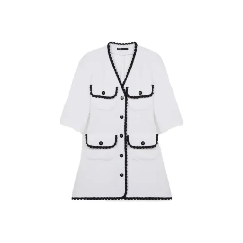 Maje Светло-янтарные Женские Платья с Коротким Рукавом