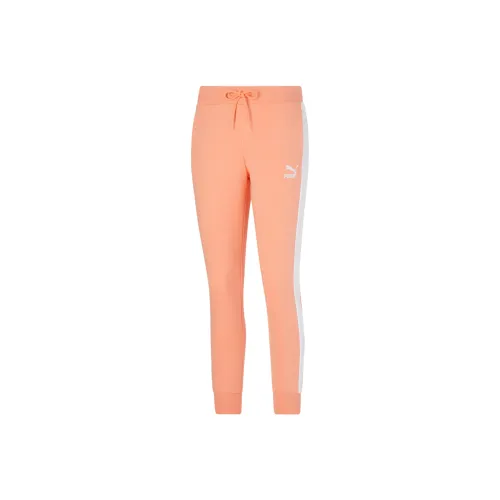 PUMA ICONIC T7 Женские Спортивные Брюки Вязаные Тренировочные Брюки Женские Персиково-Розовые