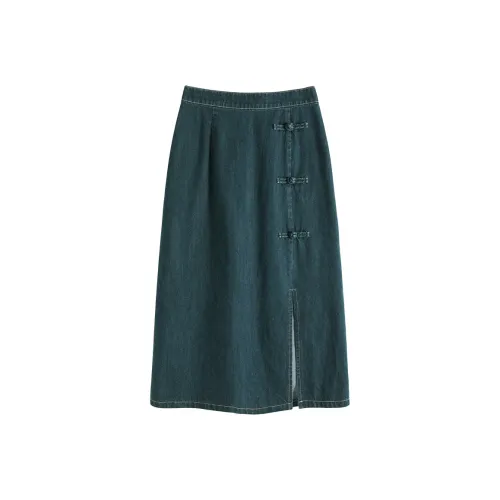 Accommodation BOOK Denim Long Skirt Women's Denim Blue
